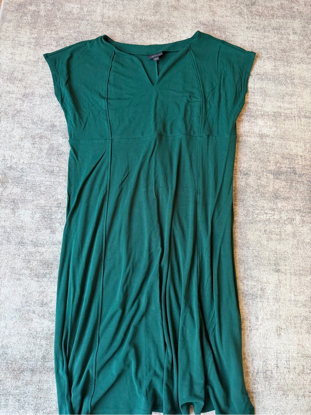 J. Jill Deep Green Cap-Sleeve Midi Dress